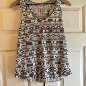Mossimo Supply Co. Black and White Tribal Women's Racerback Tank Top